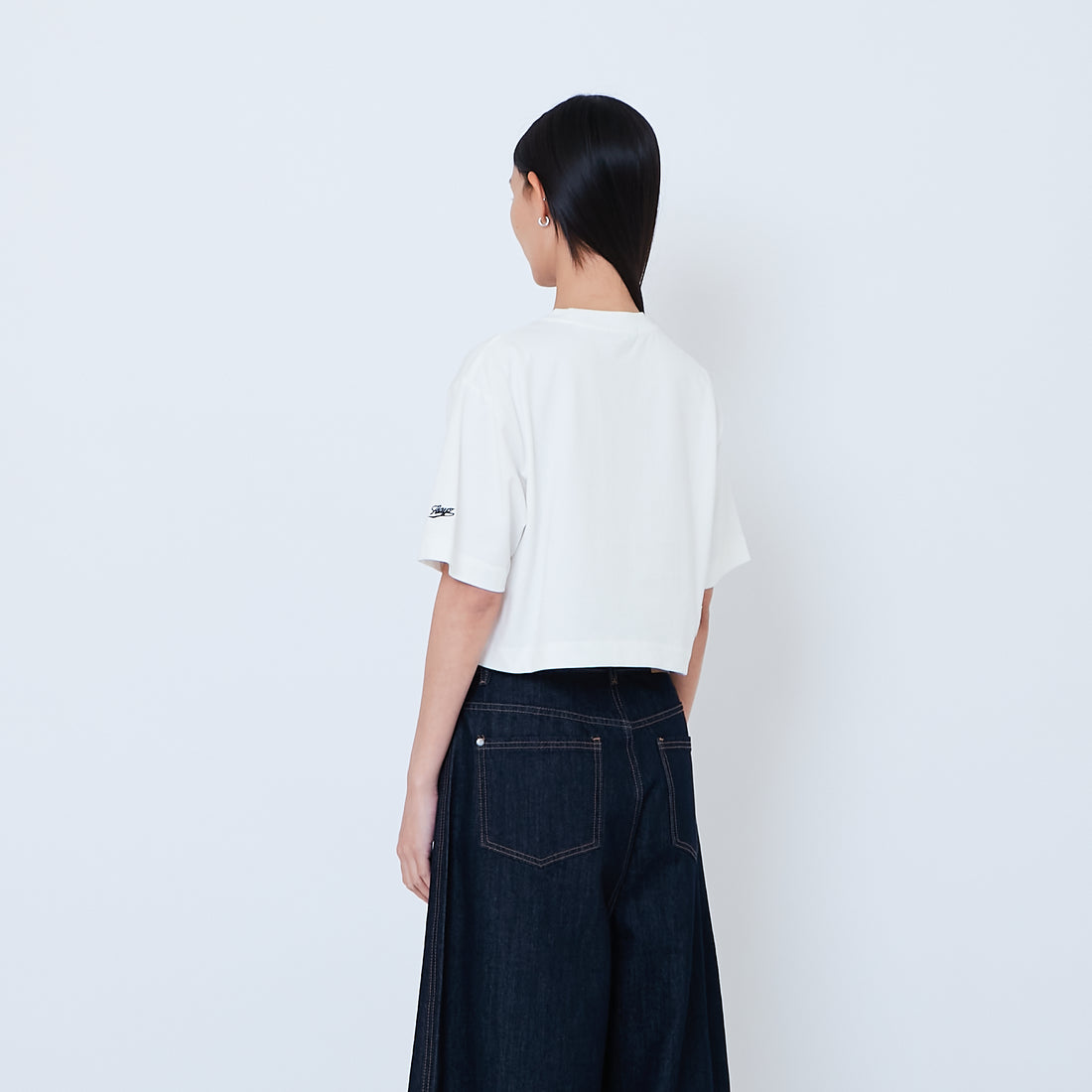 Peanuts Women Embroidery Cropped Tee - Off White - PW2605001A