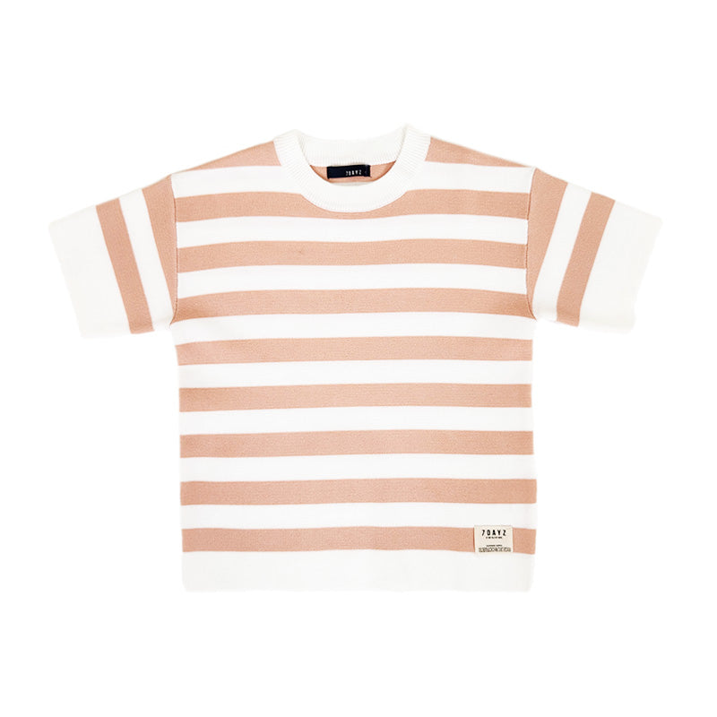 Boy Oversized Stripe Sweater - Salmon - SB2308219A