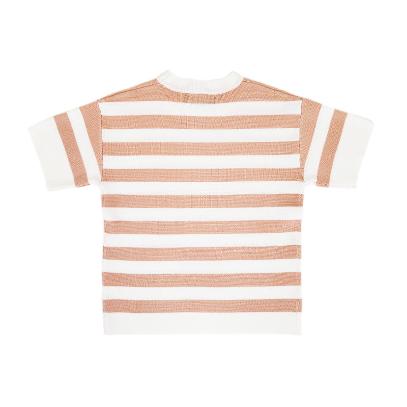 Boy Oversized Stripe Sweater - Salmon - SB2308219A