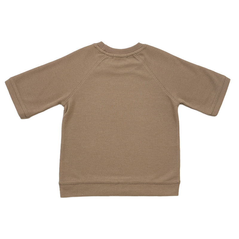 Boy Oversized Waffle Knit Top - Khaki - SB2309228B