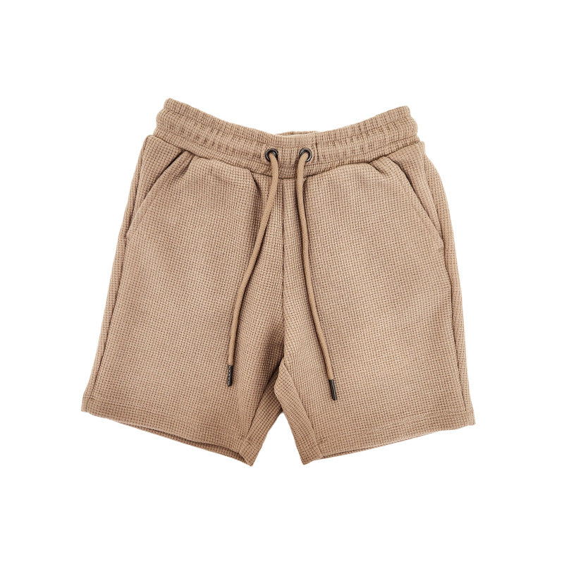 Boy Waffle Knit Shorts - Khaki - SB2309229B