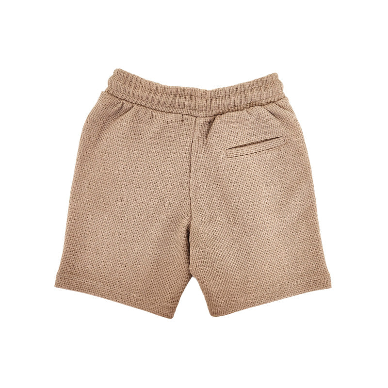 Boy Waffle Knit Shorts - Khaki - SB2309229B