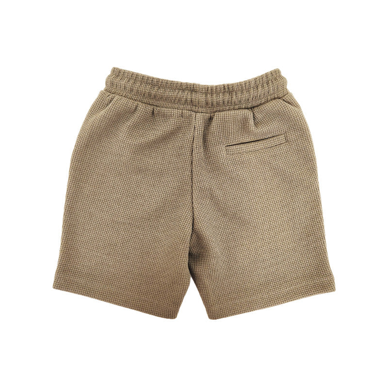 Boy Waffle Knit Shorts - Army Green - SB2309229C