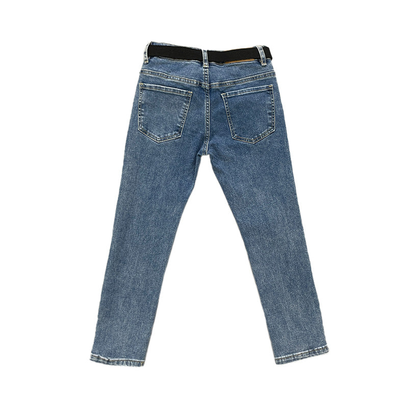 Boy Slim Fit Long Jeans - Dark Blue - SB2310244C