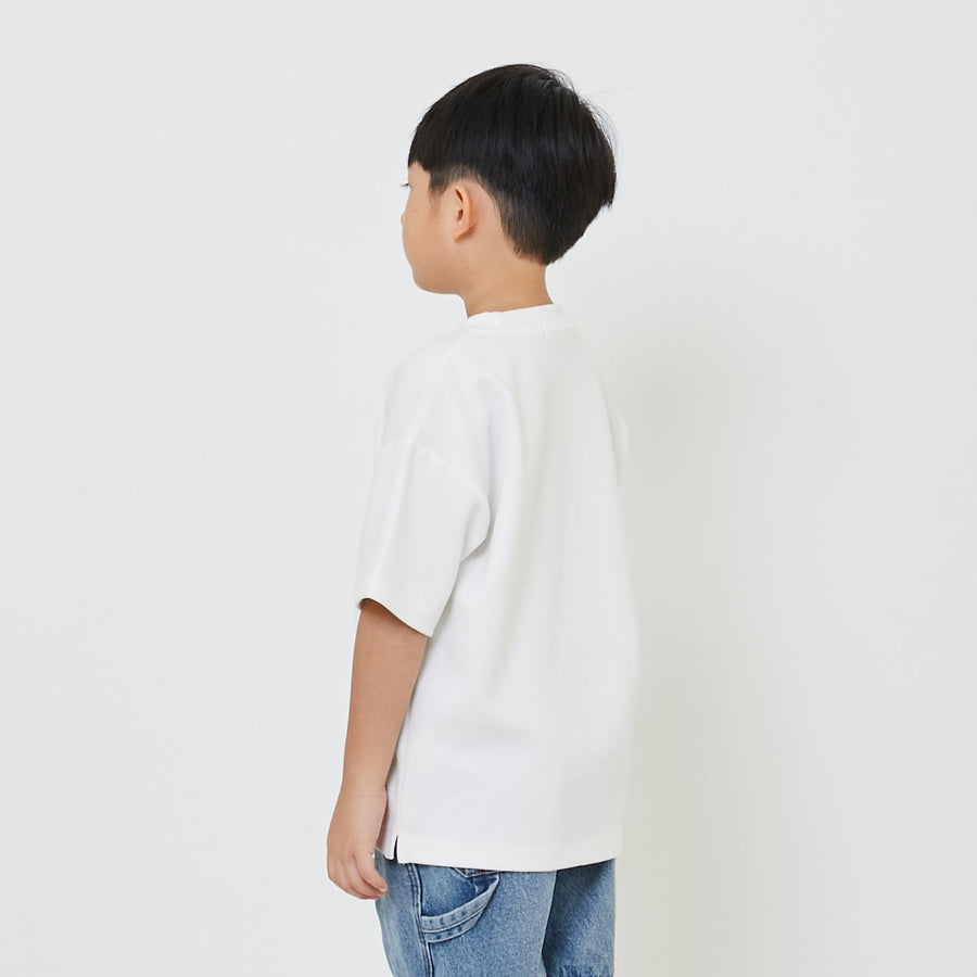 Boy Printed Pique Top - Off White - SB2310261A