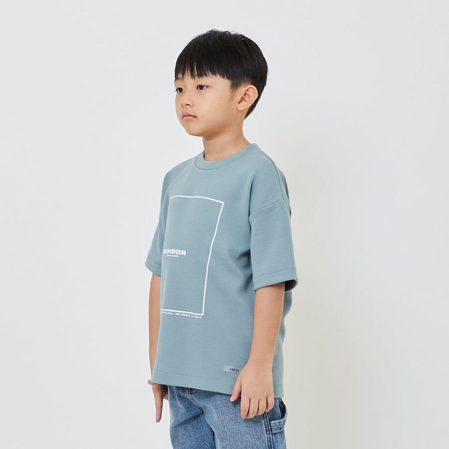 Boy Printed Pique Top - Light Blue - SB2310261C