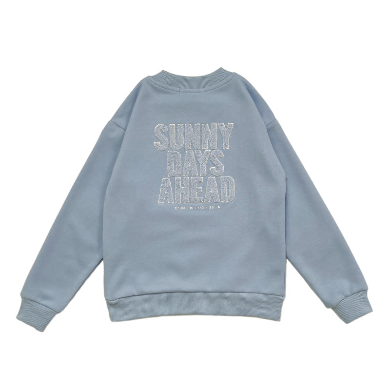 Boy Embroidery Oversized Sweatshirt - Light Blue - SB2311266B