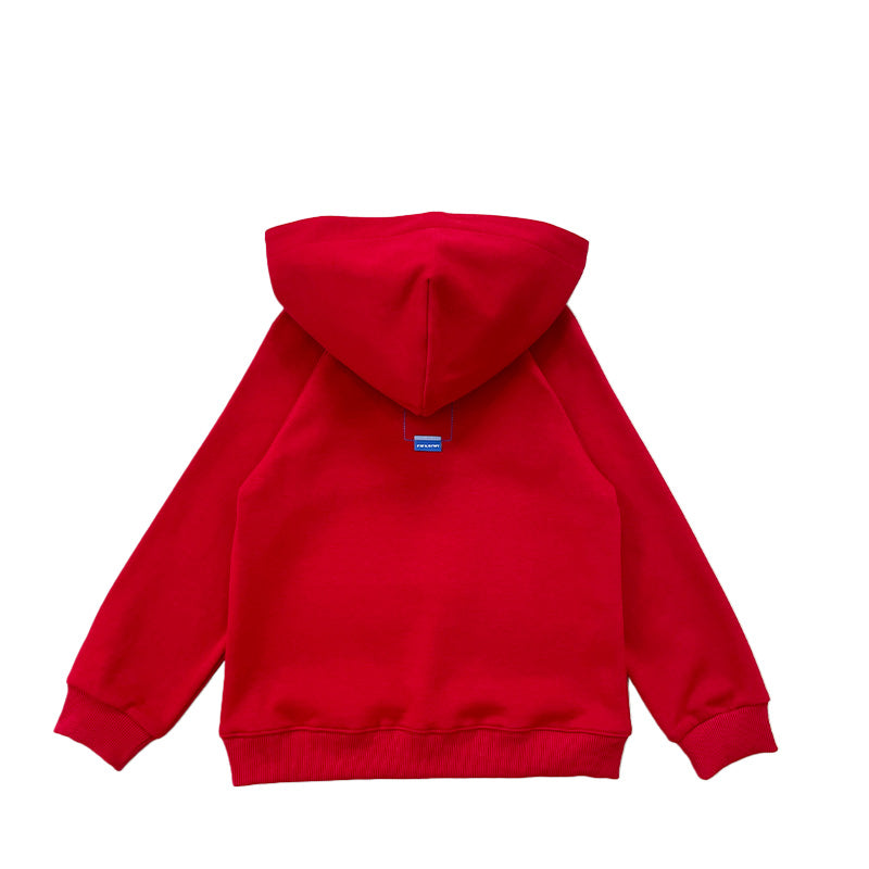 Boy Printed Oversized Hoodie - Dark Red - SB2311267B