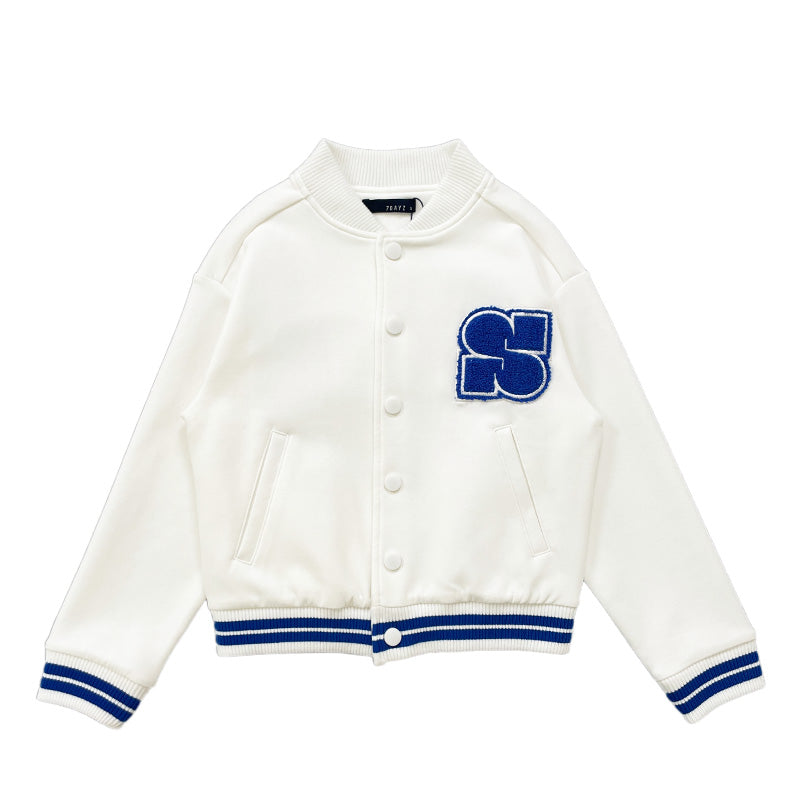 Boy Oversized Varsity Jacket - Off White - SB2311268A