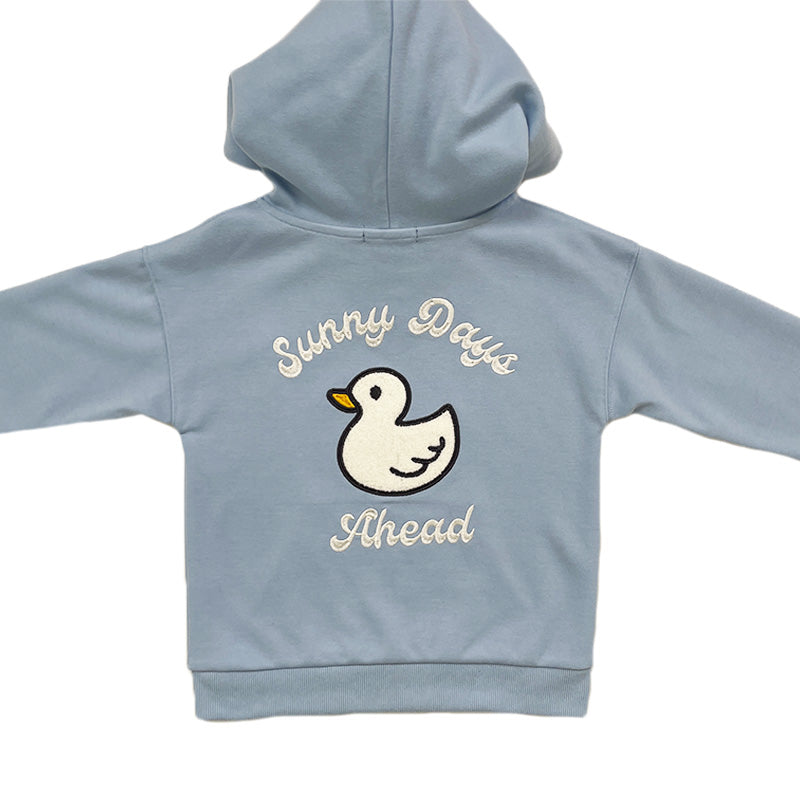 Boy Embroidery Oversized Hoodie - Light Blue - SB2312277B