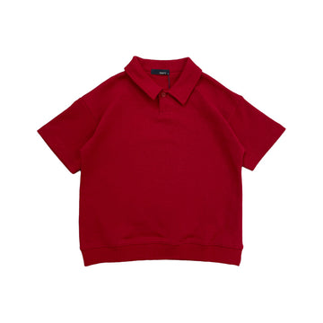 Boy Oversized Polo Tee - Dark Red - SB2312280B
