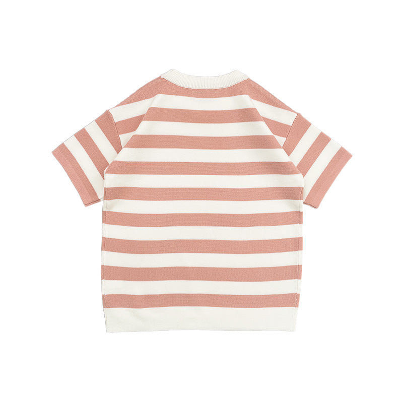 Boy Oversized Stripe Sweater - Flamingo - SB2312284A
