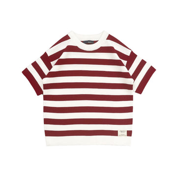 Boy Oversized Stripe Sweater - Dark Red - SB2312284C