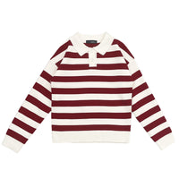 Boy Oversized Polo Sweater - Dark Red - SB2312285B