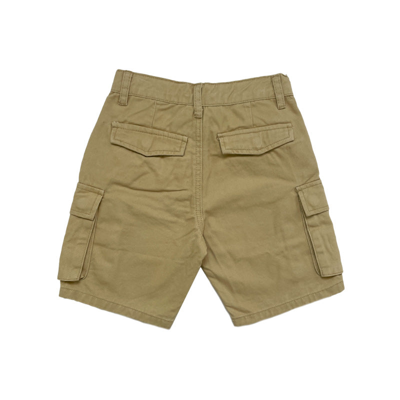 Boy Slim Fit Twill Cargo Shorts - Light Khaki - SB2312287A