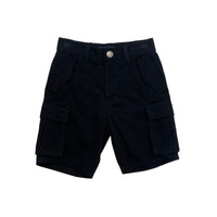 Boy Slim Fit Twill Cargo Shorts - Black - SB2312287D