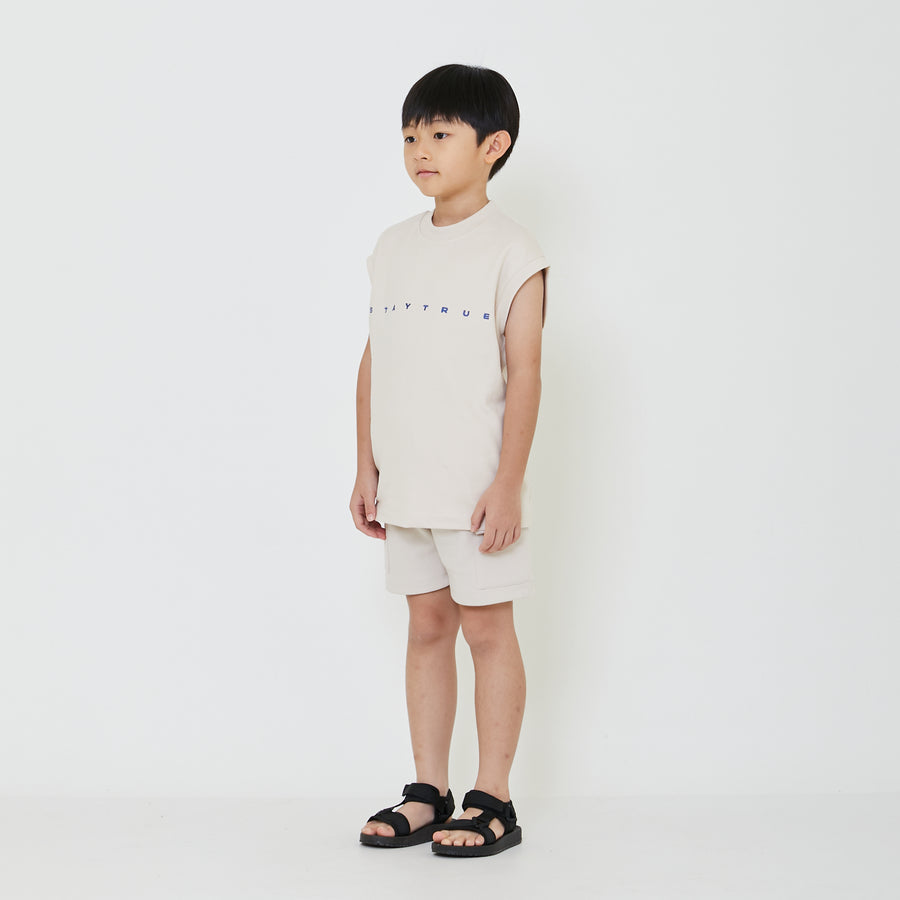 Boy Embroidery Oversized Sleeveless Top - SB2401002