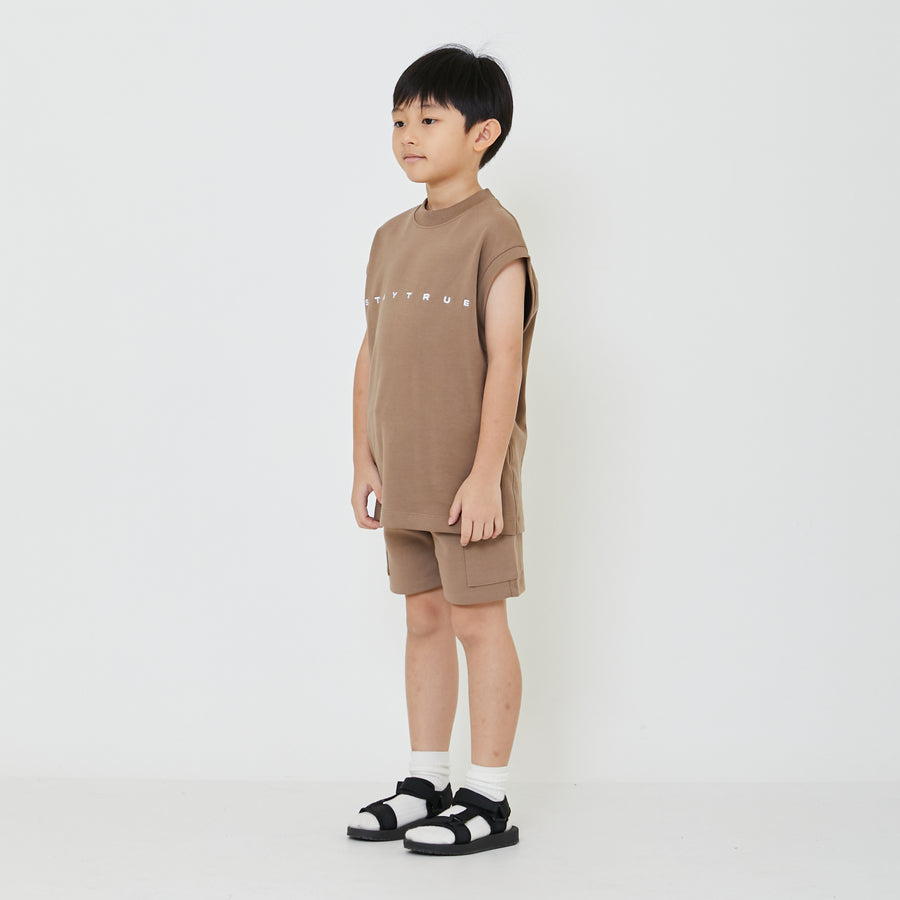 Boy Embroidery Oversized Sleeveless Top - SB2401002