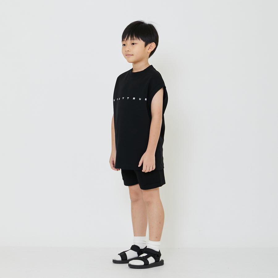 Boy Embroidery Oversized Sleeveless Top - SB2401002