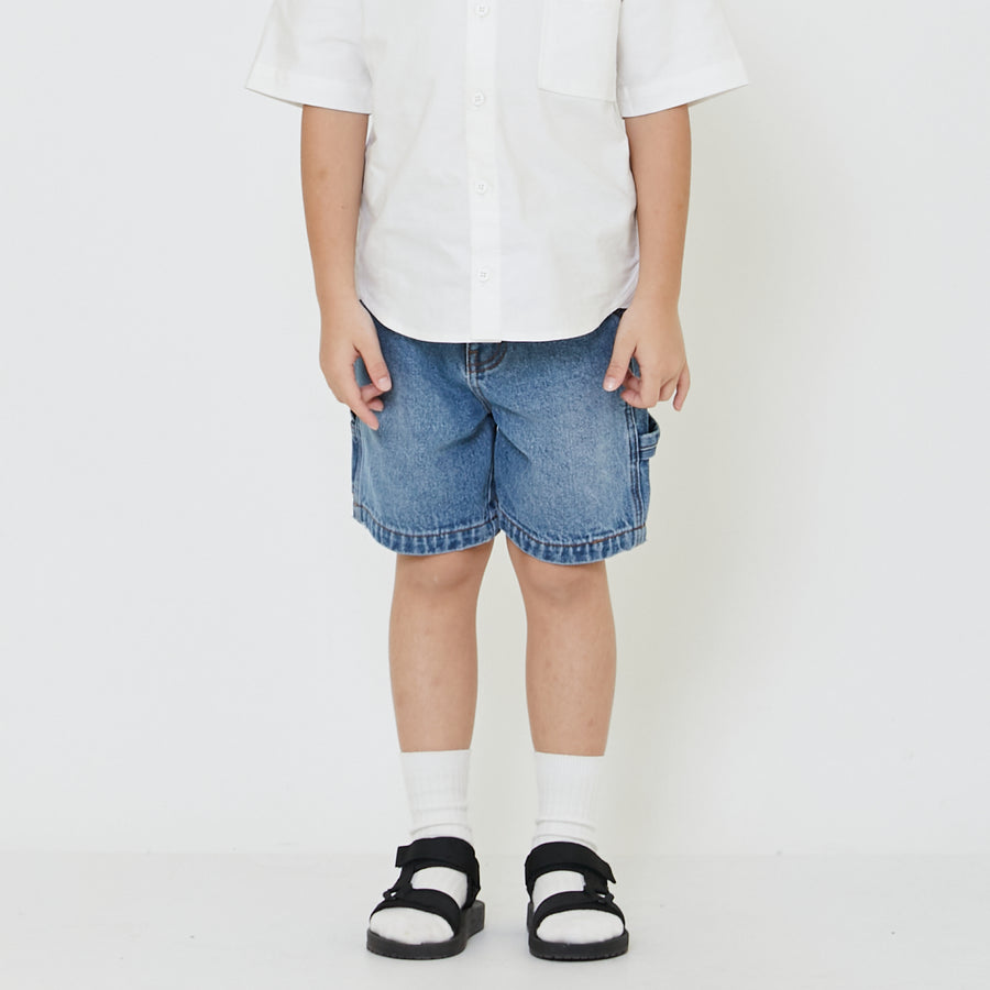 Boy Slim Fit Worker Twill Shorts - SB2401016
