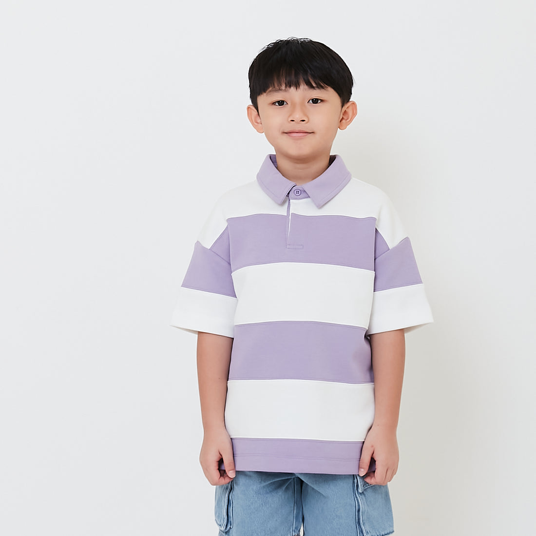 Boy Oversized Colour Block Polo Tee - SB2501011