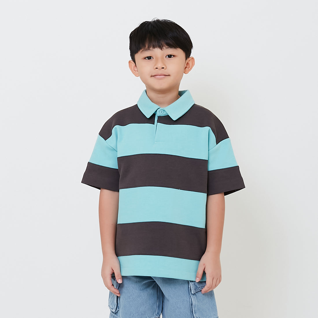 Boy Oversized Colour Block Polo Tee - SB2501011