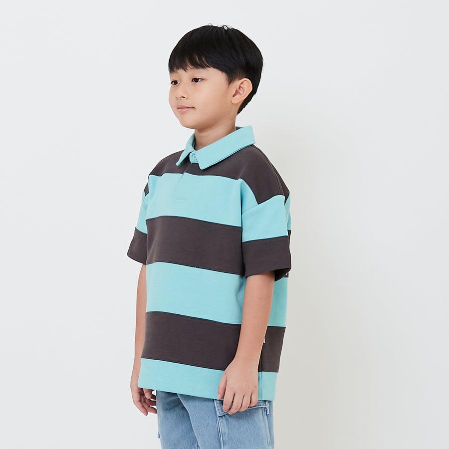 Boy Oversized Colour Block Polo Tee - SB2501011