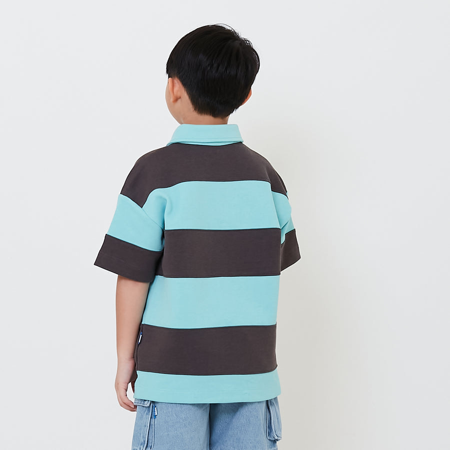 Boy Oversized Colour Block Polo Tee - SB2501011