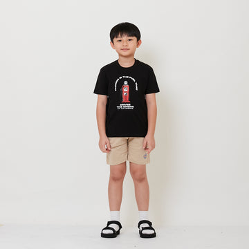 Boy Printed Sweat-Shorts - Light Khaki - SB2504057B