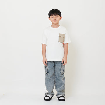 Boy Denim Drawstring Cargo Pants - SB2505086