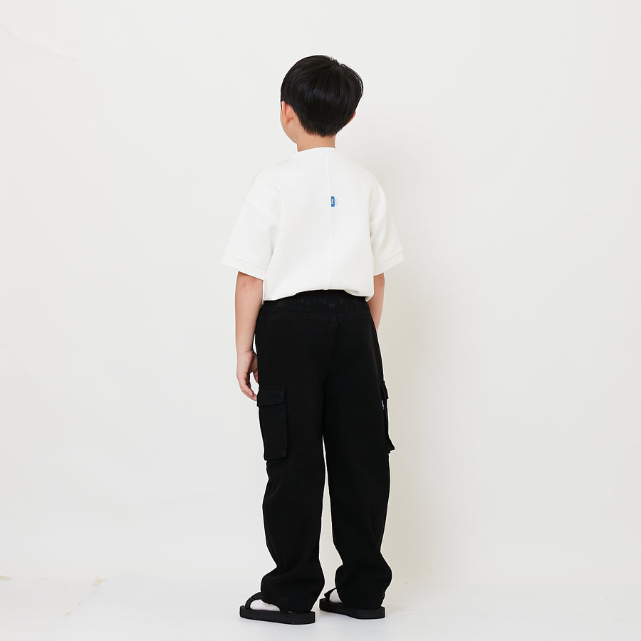 Boy Denim Drawstring Cargo Pants - SB2505086
