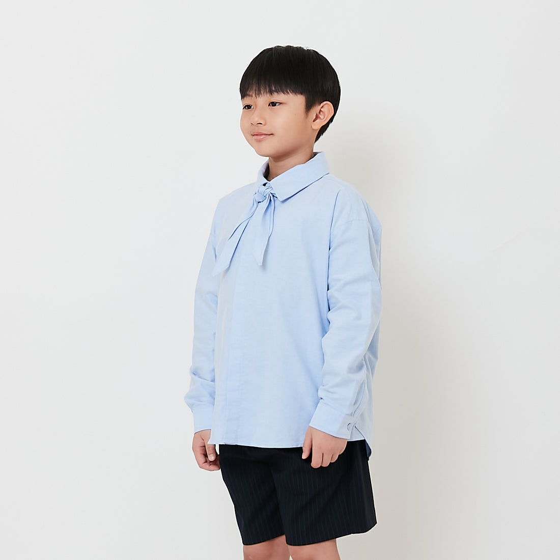 Boy Oversized Neck-Tie Shirt - Blue - SB2508105A