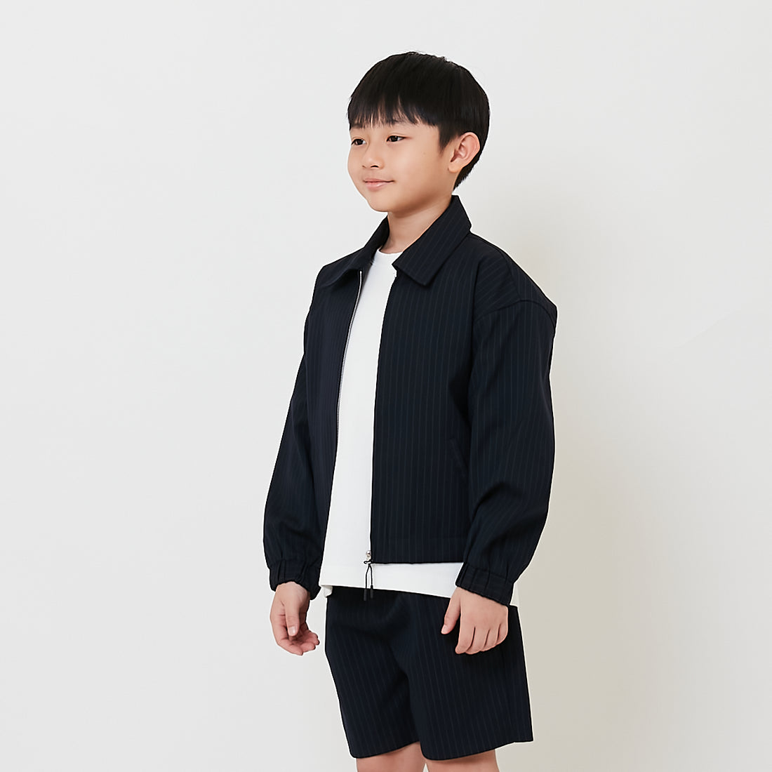 Boy Oversized Cropped Jacket - Navy - SB2508106A