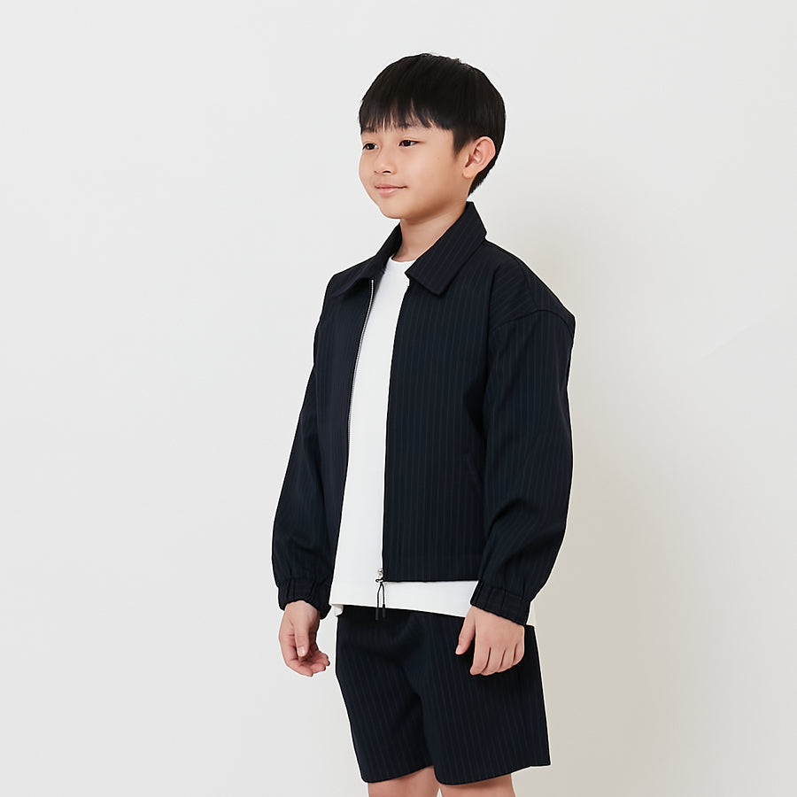 Boy Oversized Cropped Jacket - Navy - SB2508106A