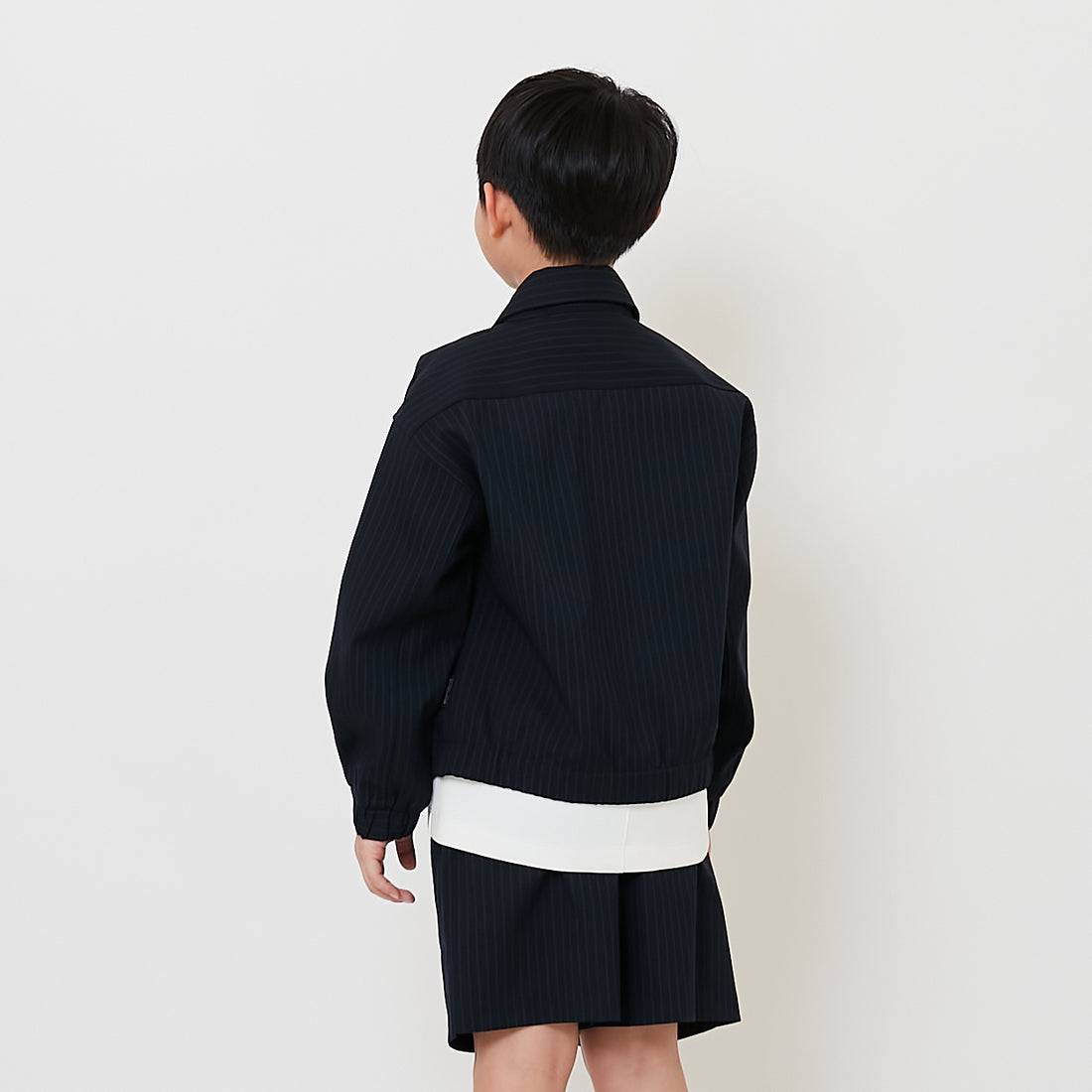 Boy Oversized Cropped Jacket - Navy - SB2508106A