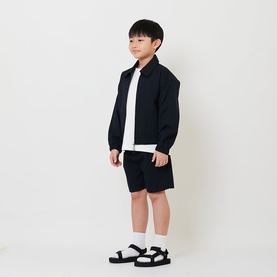 Boy Slim Fit Short Pants With Belt - Navy - SB2508107A