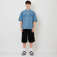 Men Wide Leg Jorts - Black - SM2509140B