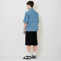 Men Wide Leg Jorts - Black - SM2509140B