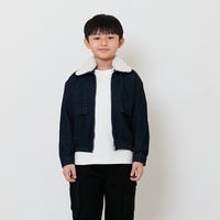 Boy Oversized Denim Jacket - Dark Blue - SB2510014A