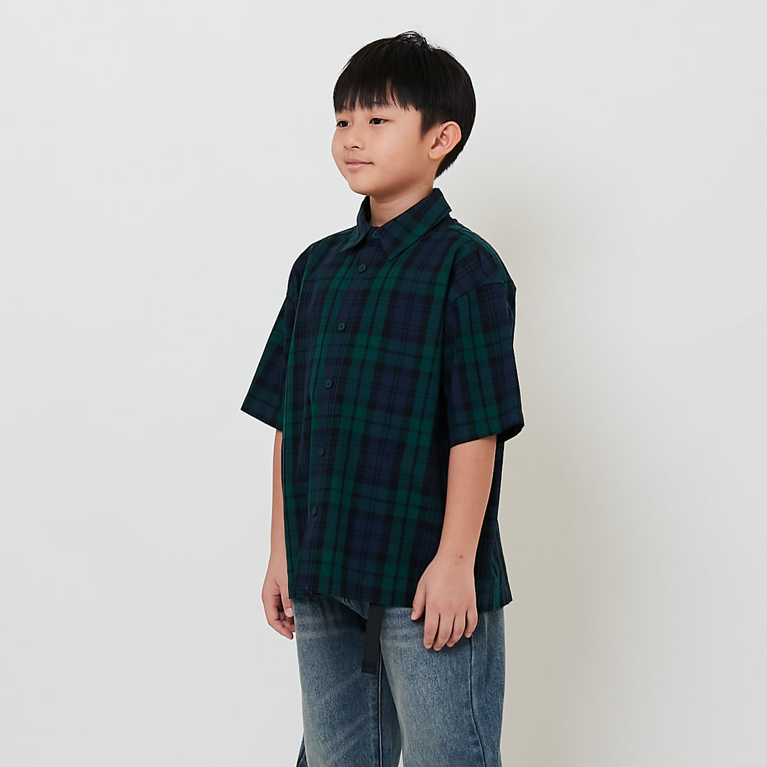 Boy Oversized Shirt - Dark Green - SB2510130A