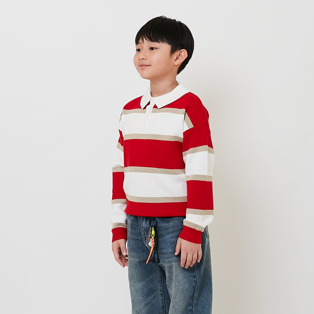 Boy Oversized Polo Sweater - Red - SB2511140A