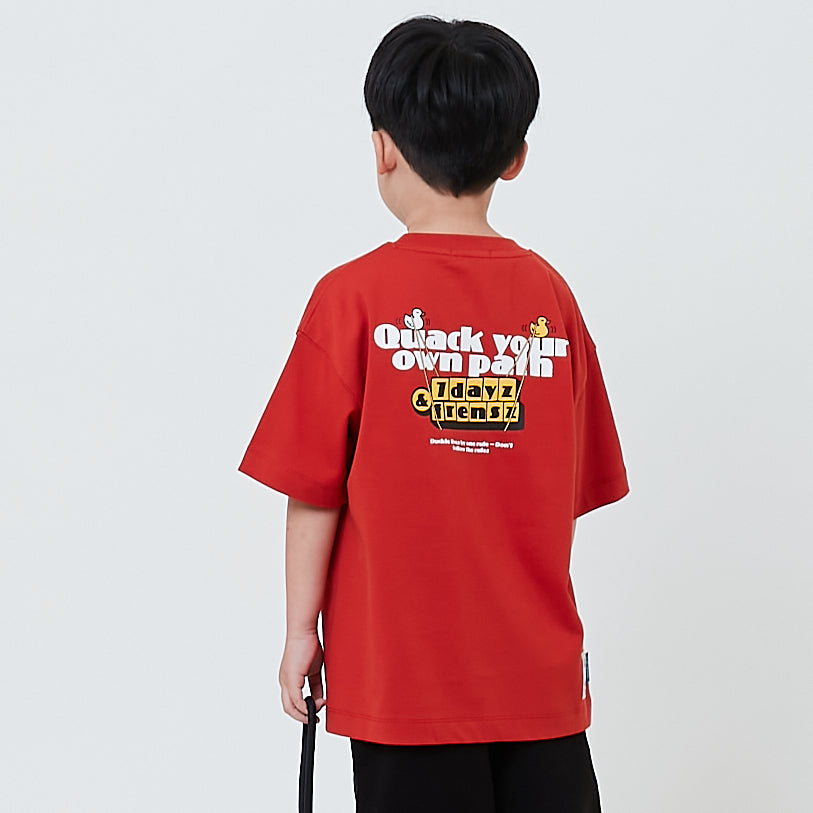 Boy Printed Oversized Tee With Rubber Tag - SB2601008