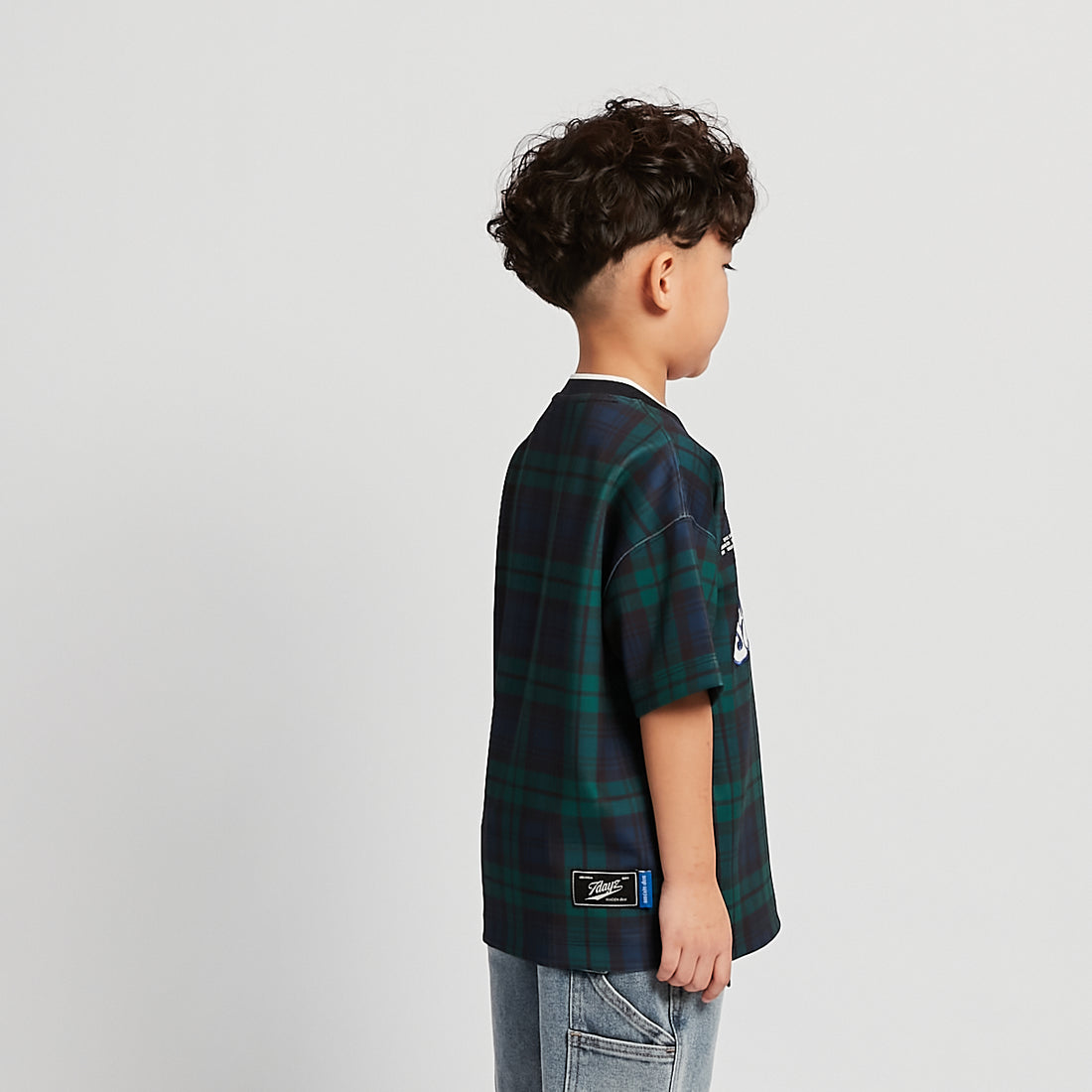 Boy Embroidery Oversized Jersey Tee - Dark Green - SB2601046A