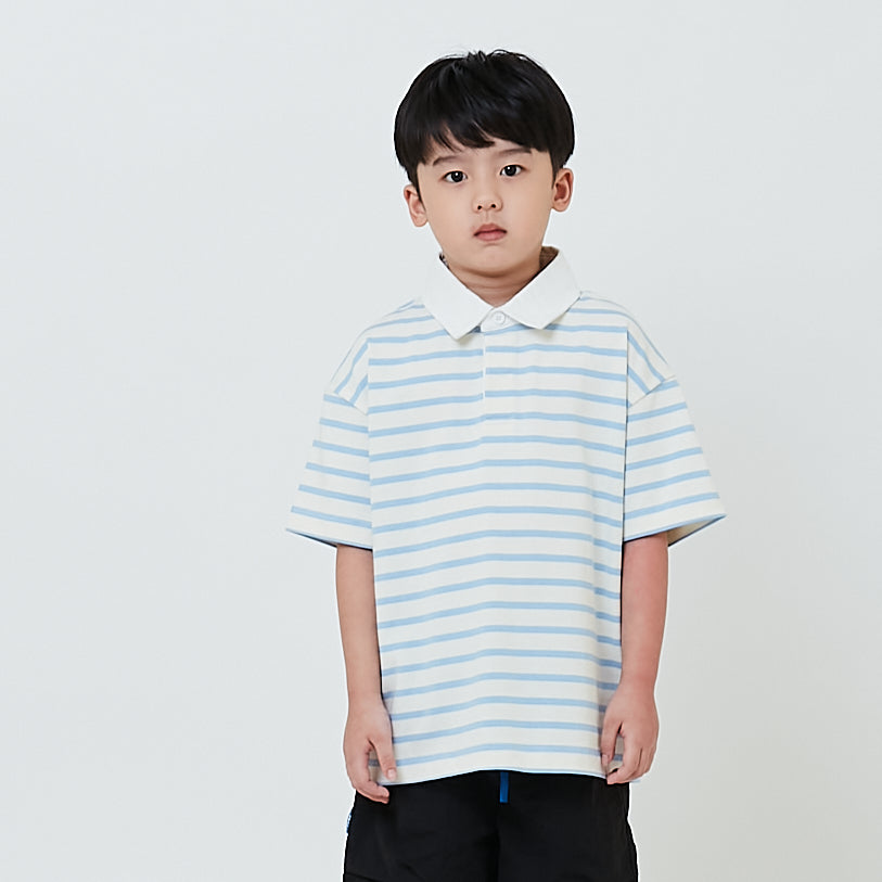 Boy Oversized Polo Tee - Light Blue - SB2602014B