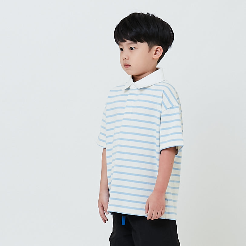 Boy Oversized Polo Tee - Light Blue - SB2602014B