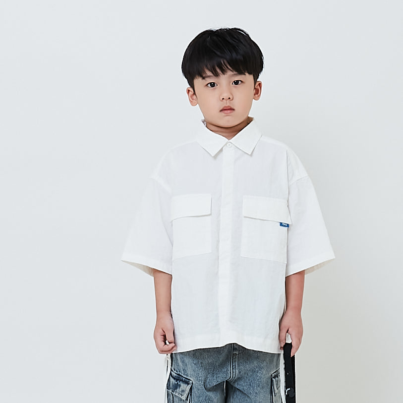 Boy Printed Oversized Shirt - Off White - SB2602015A