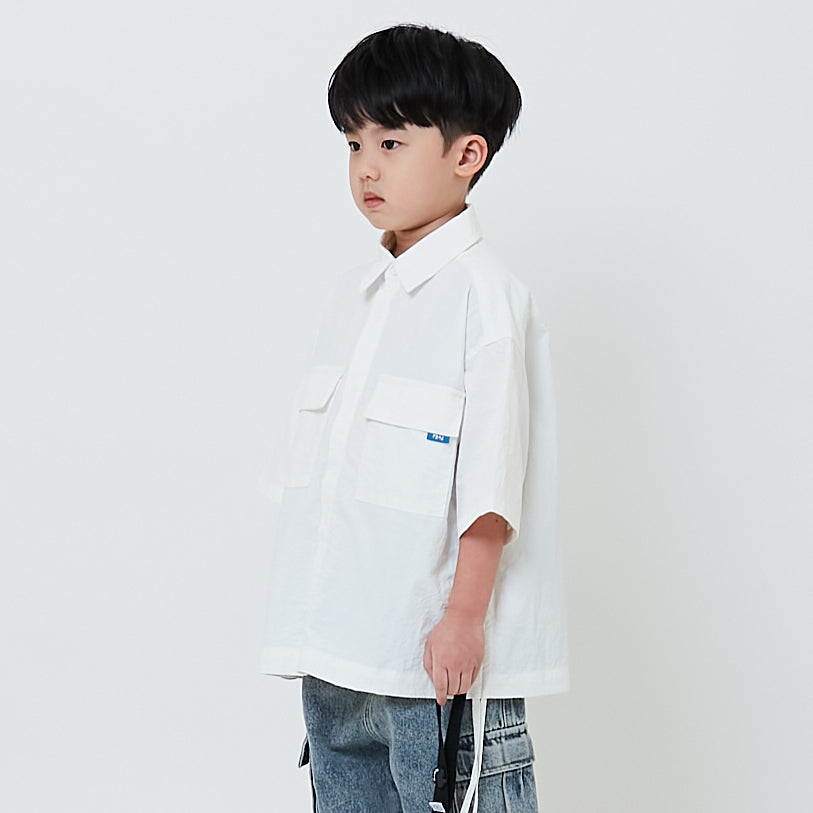 Boy Printed Oversized Shirt - Off White - SB2602015A