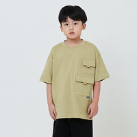 Boy Oversized Pocket Tee - Olive - SB2602018B