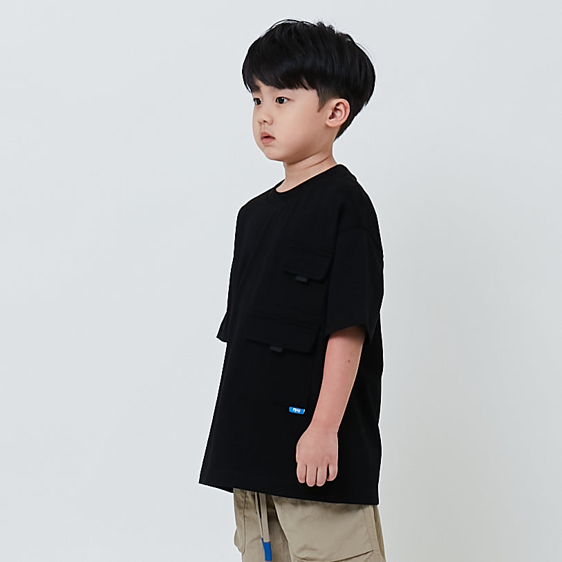 Boy Oversized Pocket Tee - Black - SB2602018D