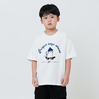 Boy Embroidery Oversized Tee - Off White - SB2602019A
